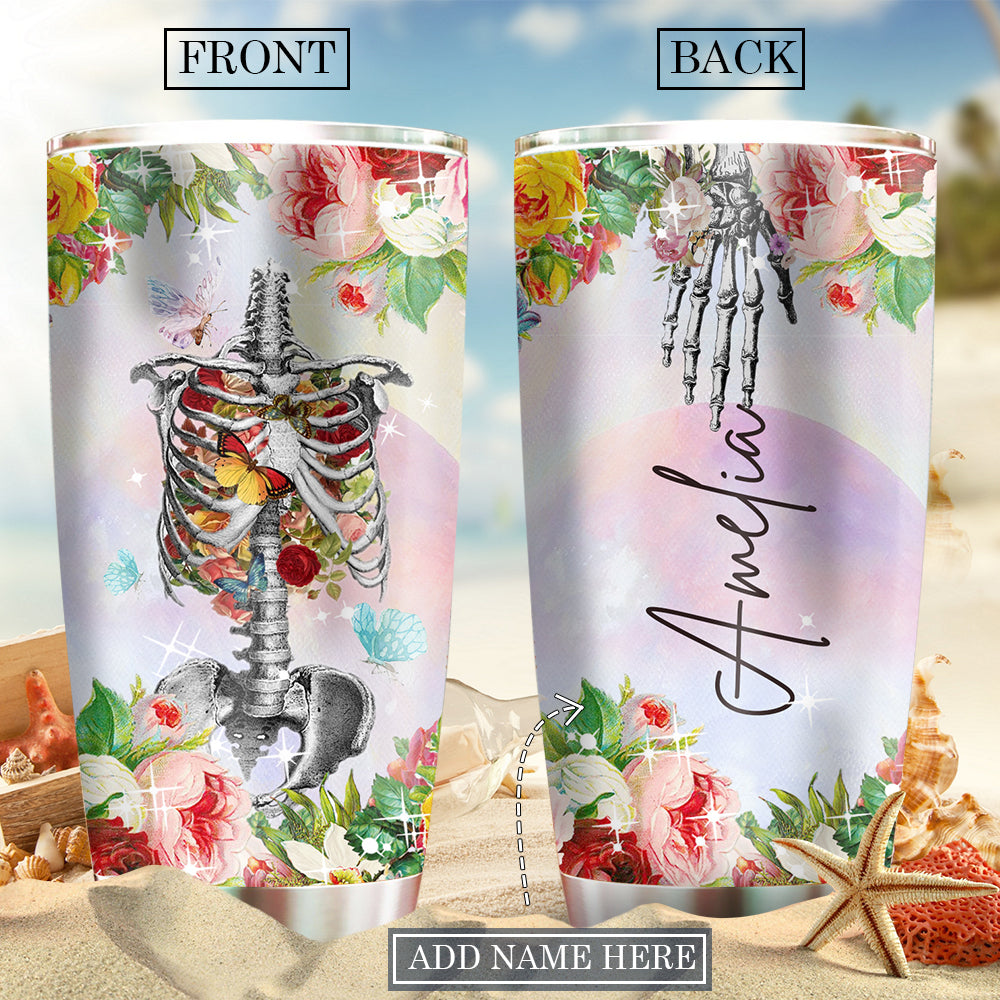 Skull Beautiful And Floral Personalized 20 Oz Tumbler