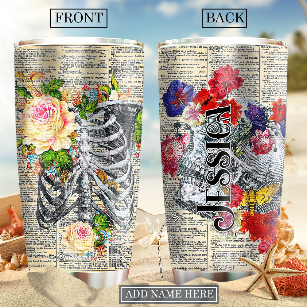 Skull And Floral In My Mind Personalized 20 Oz Tumbler