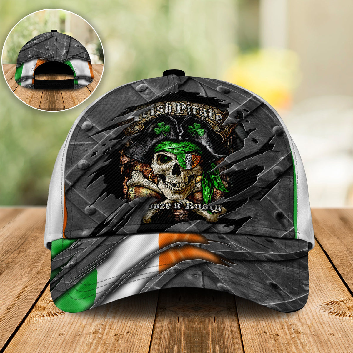 Irish Pirate Skull Scratch Style – Classic Cap