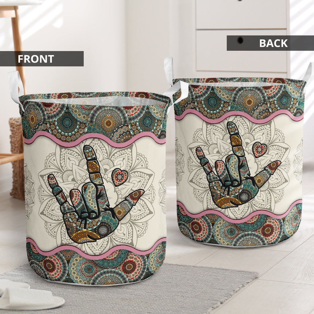 Asl mandala - Laundry basket-Owls Matrix