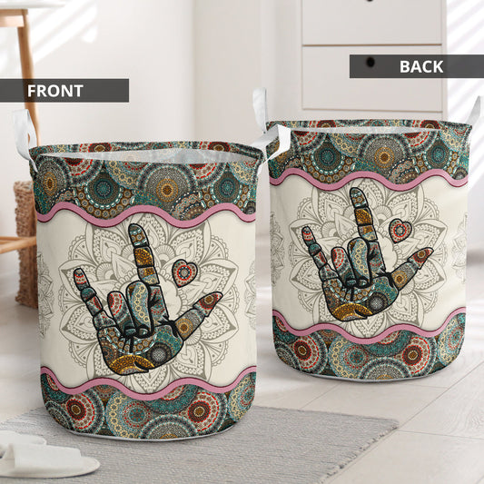 Asl mandala - Laundry basket-Owls Matrix