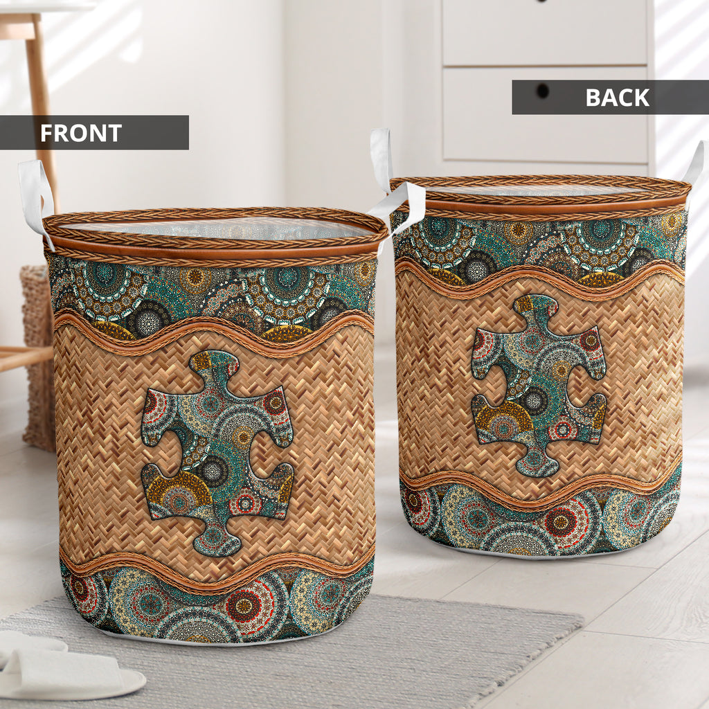 Autism wicker mandala - Laundry basket-Owls Matrix