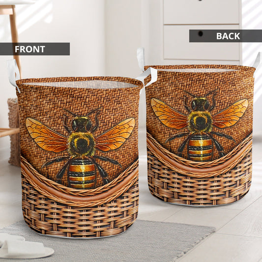 Beautiful bee brown - Laundry basket-Owls Matrix