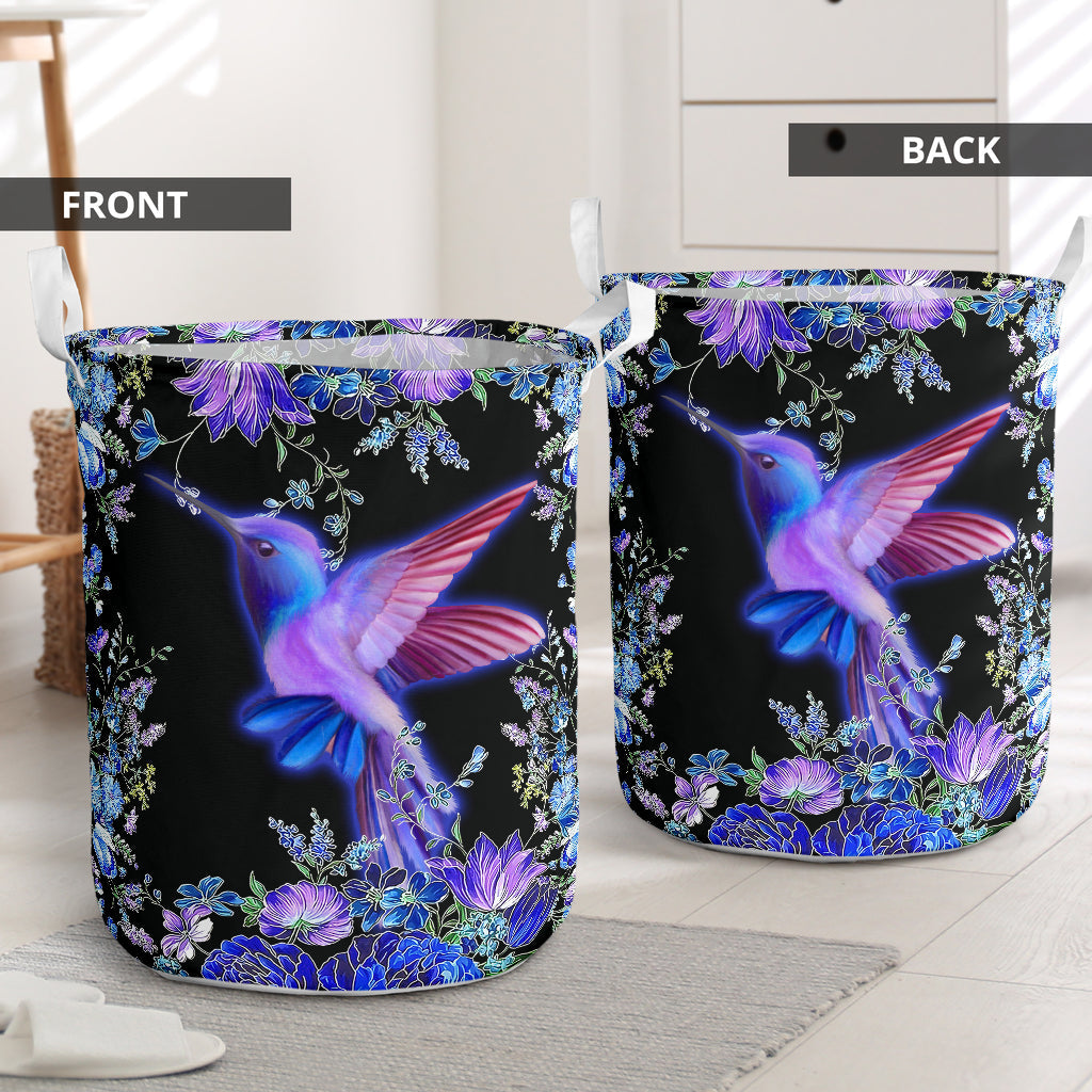 Bird blue floral - Laundry basket - Owls Matrix LTD