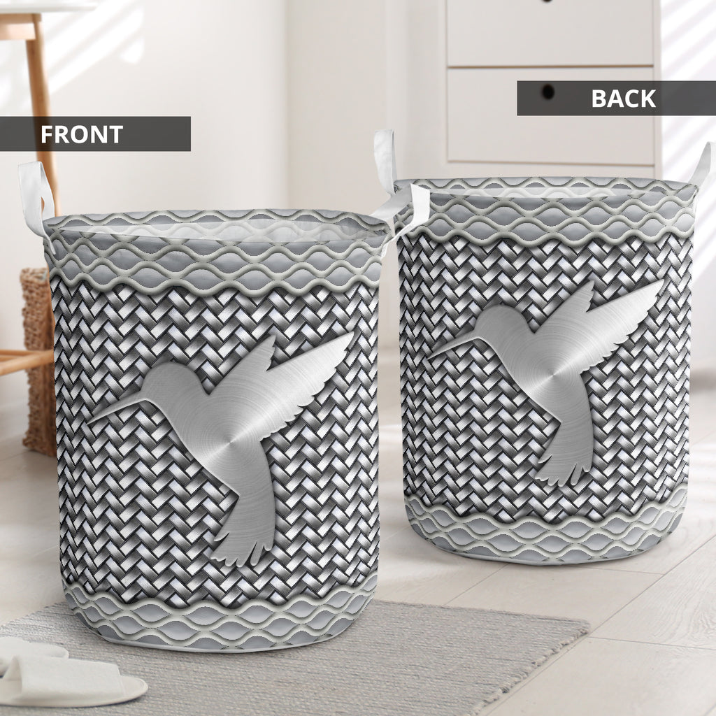 Bird silver wicker - Laundry basket-Owls Matrix