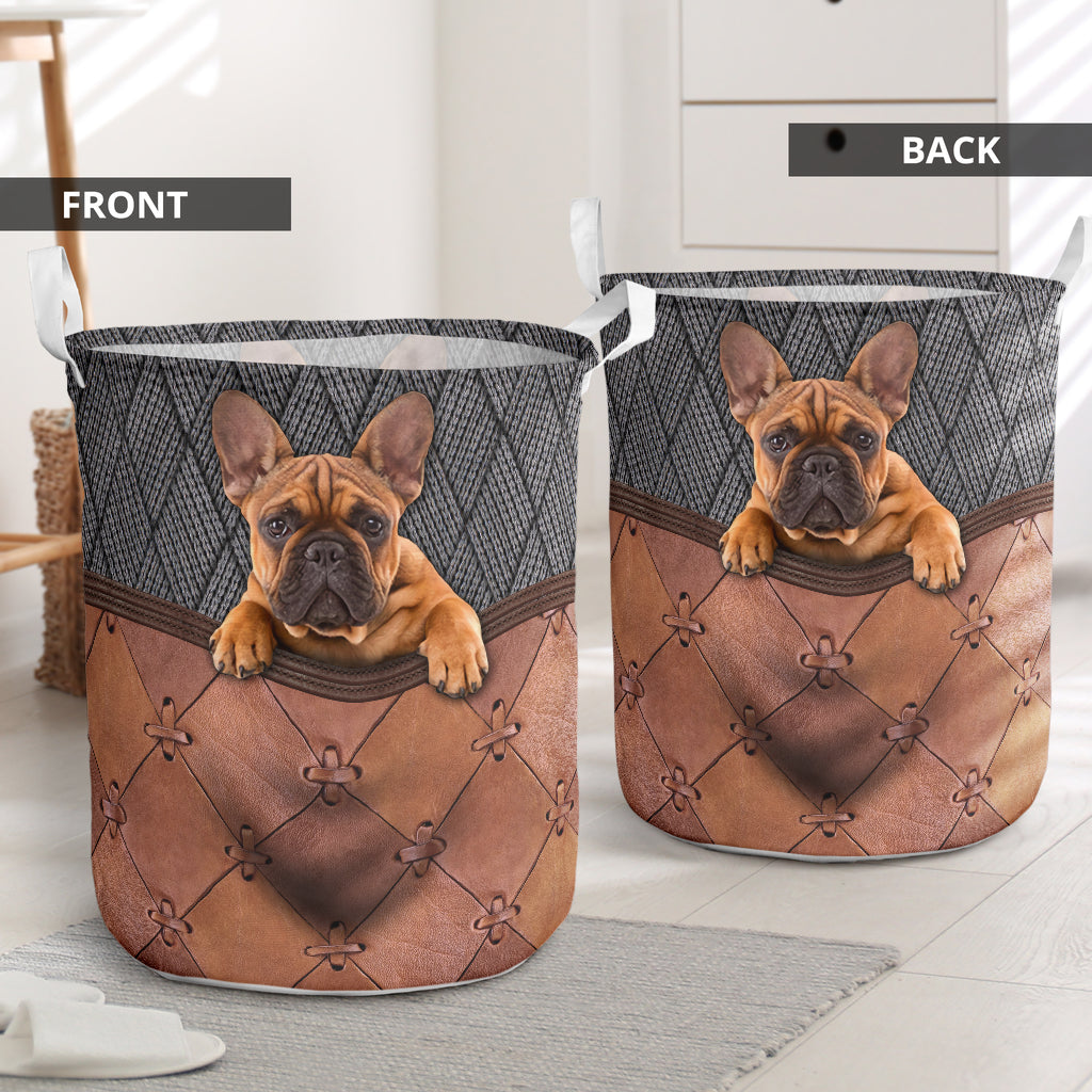 Cute bulldog knit - Laundry basket-Owls Matrix