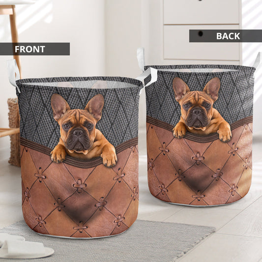 Cute bulldog knit - Laundry basket-Owls Matrix