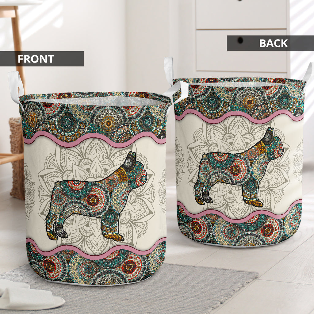 Bulldog mandala - Laundry basket-Owls Matrix