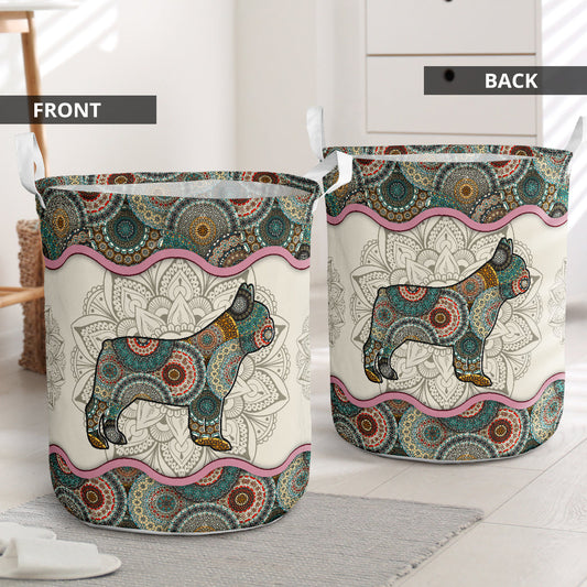 Bulldog mandala - Laundry basket-Owls Matrix
