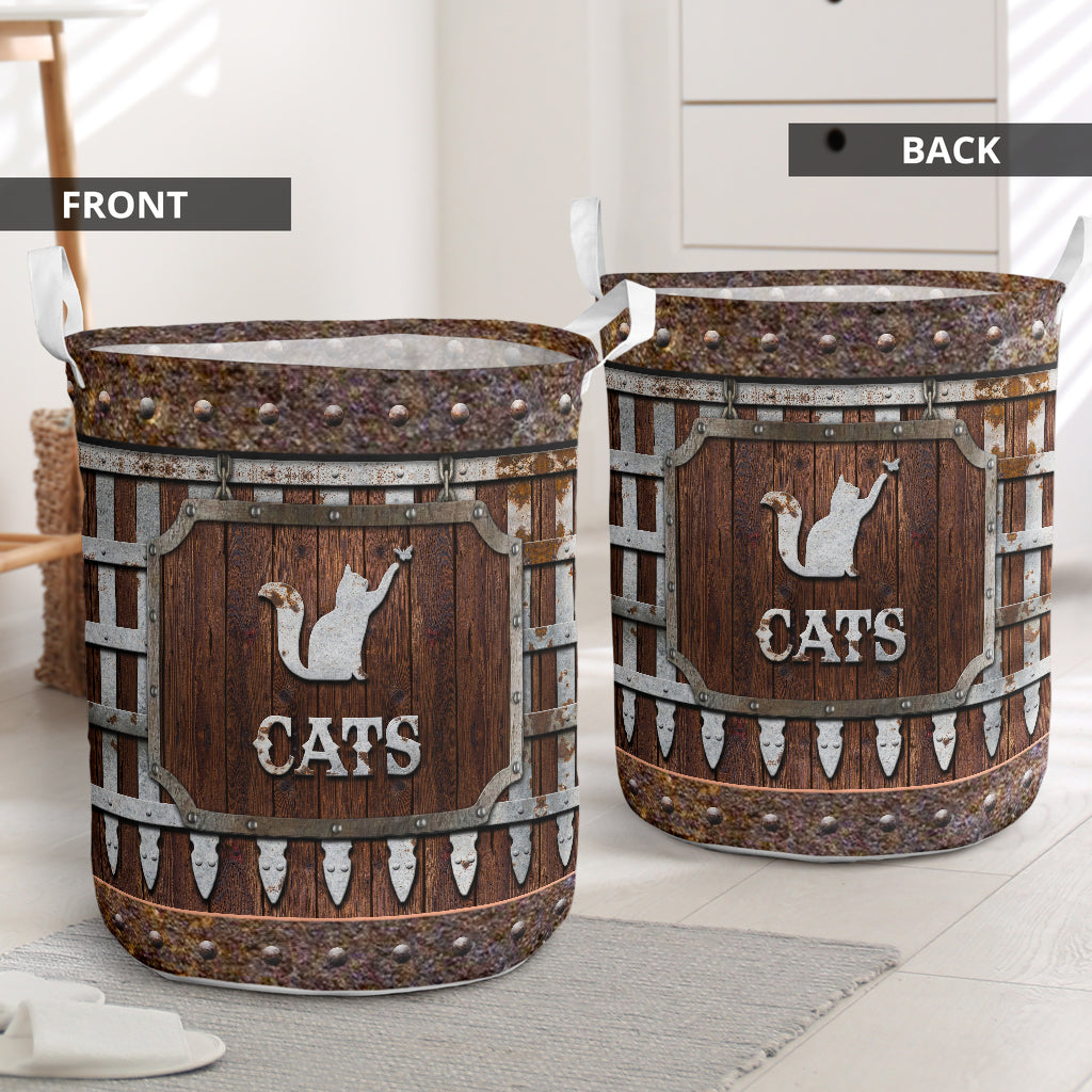Cute cat fence - Laundry basket-Owls Matrix