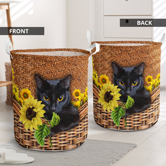 Cat sunflower - Laundry basket - Owls Matrix LTD
