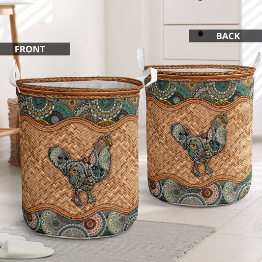 Chicken wicker mandala - Laundry basket-Owls Matrix