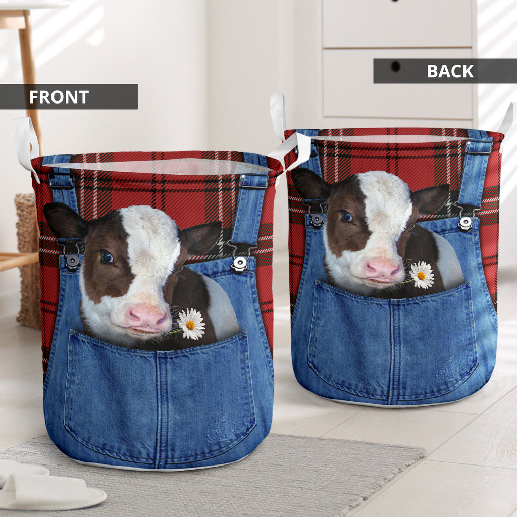 Cute cow pocket - Laundry basket-Owls Matrix