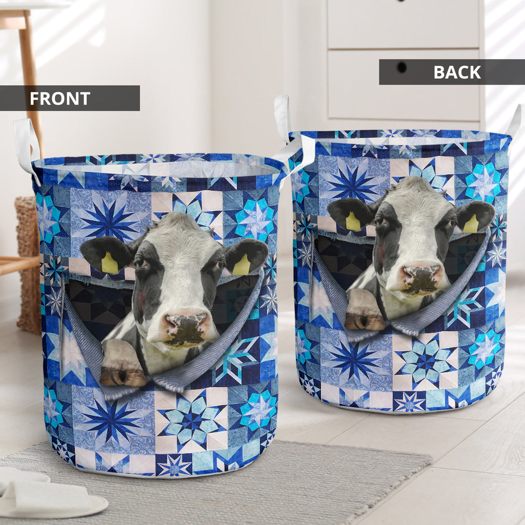Cow winter star - Laundry basket - Owls Matrix LTD