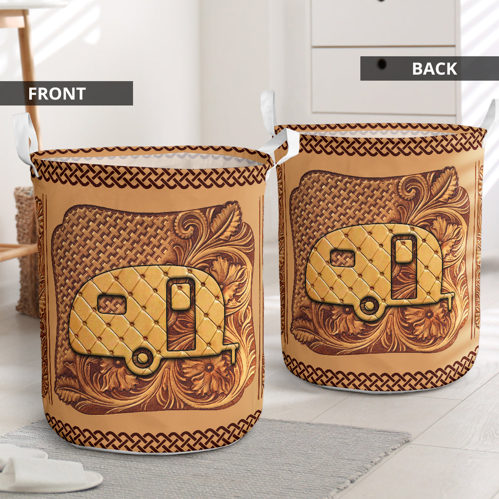 Amazing camping van brown - Laundry basket-Owls Matrix