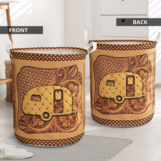 Amazing camping van brown - Laundry basket-Owls Matrix