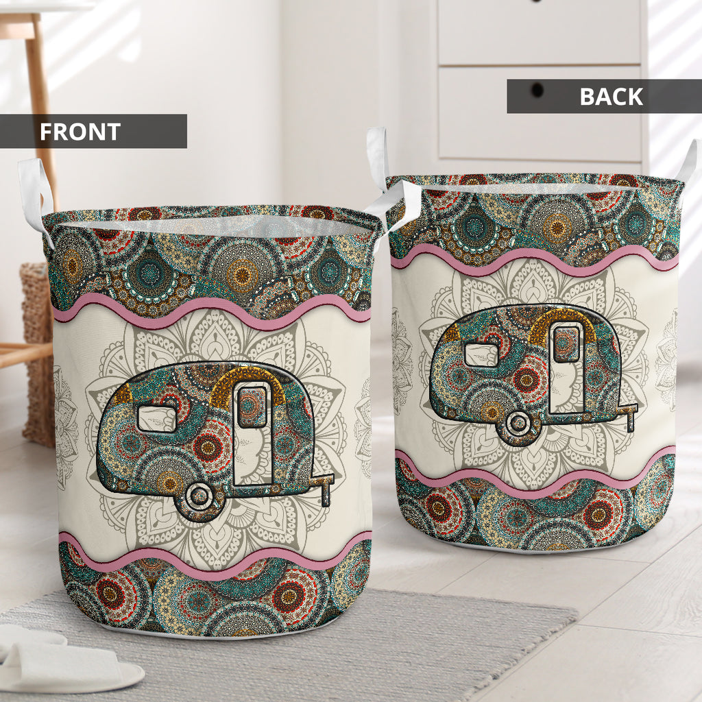 Beautiful camping mandala - Laundry basket-Owls Matrix