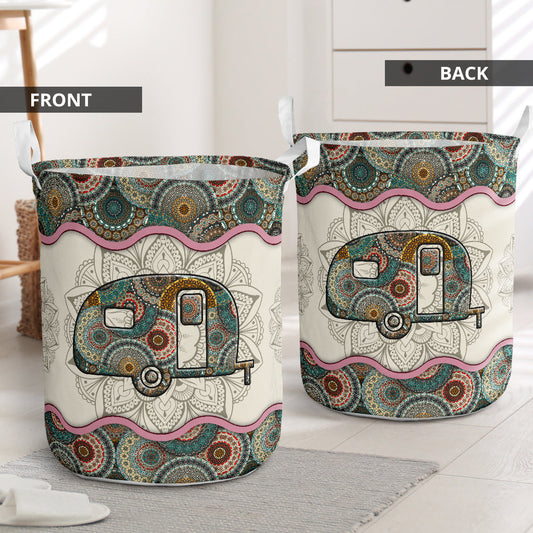Beautiful camping mandala - Laundry basket-Owls Matrix