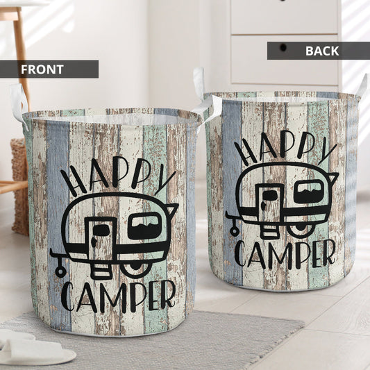 Camping van vintage wooden - Laundry basket-Owls Matrix