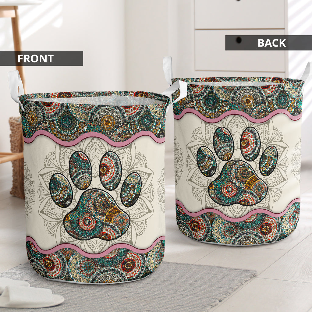 Cute dog mandala - Laundry basket-Owls Matrix