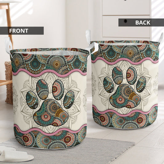 Cute dog mandala - Laundry basket-Owls Matrix