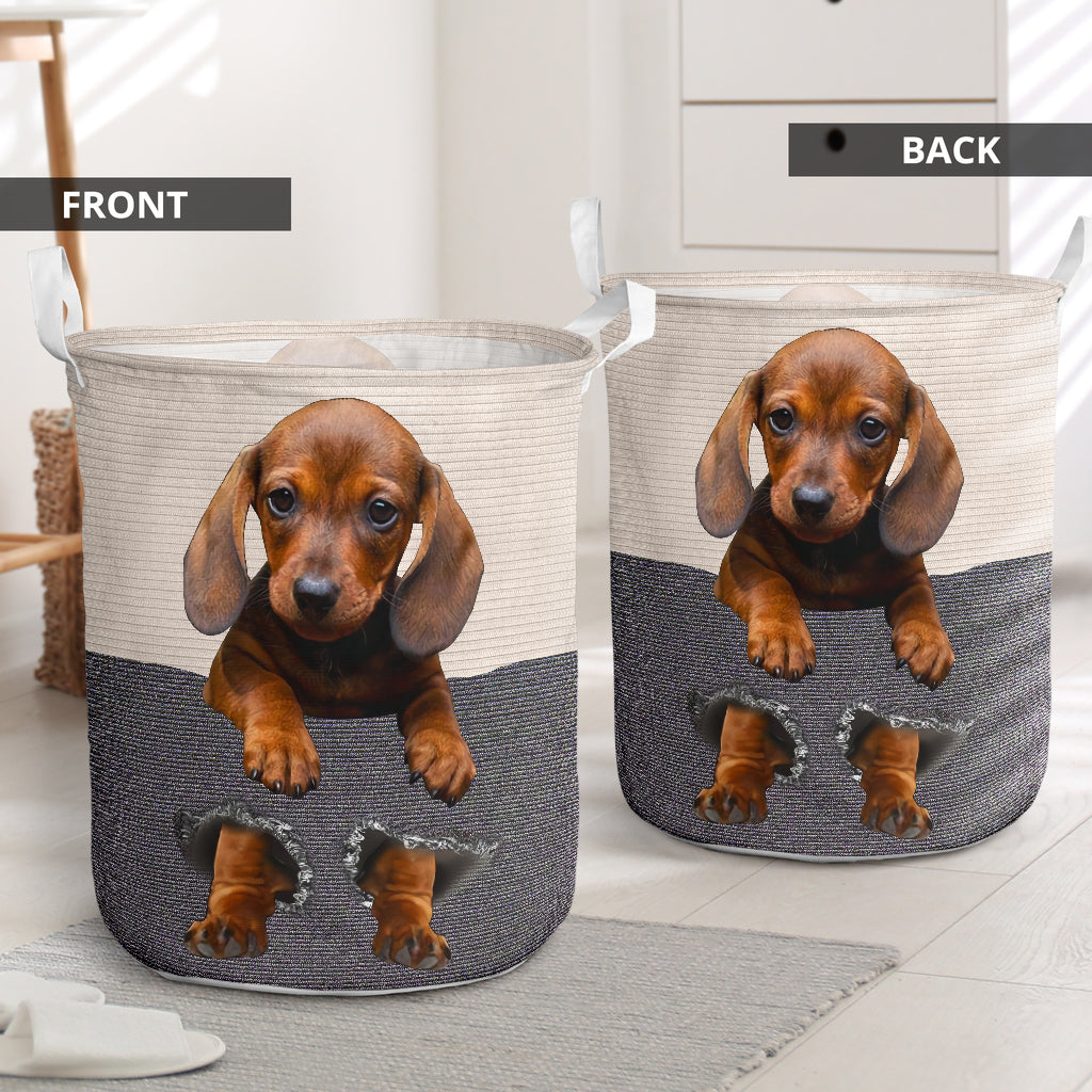 Small cute dachshund hole - Laundry basket-Owls Matrix