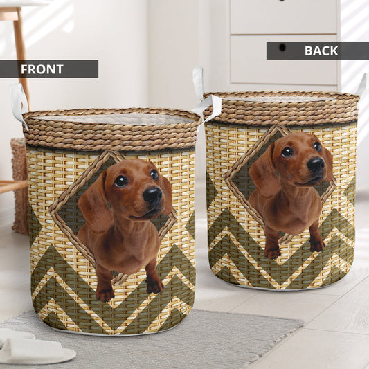 Dachshund lozenge ratan - Laundry basket-Owls Matrix