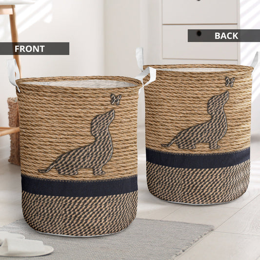A dachshund rattan - Laundry basket-Owls Matrix
