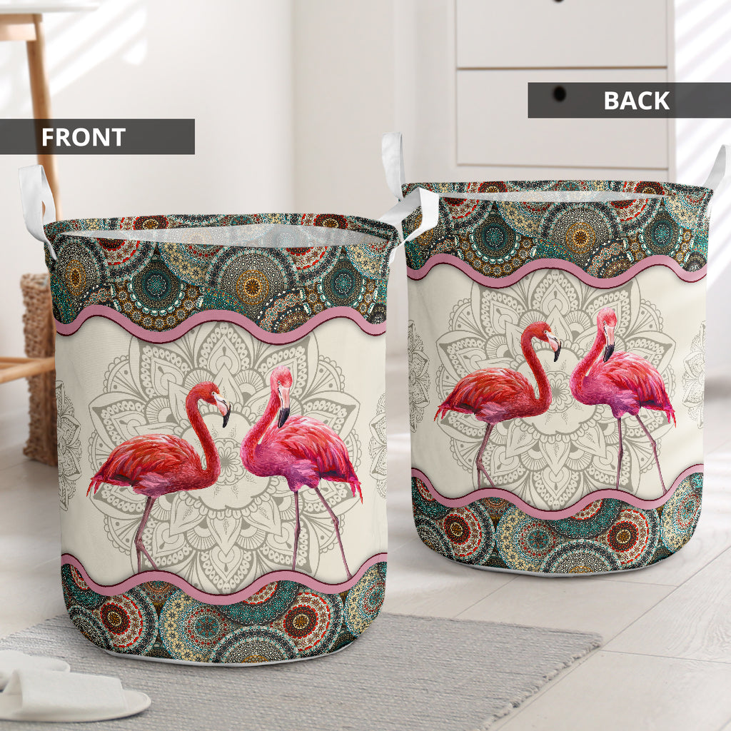 Flamingo mandala - Laundry basket-Owls Matrix