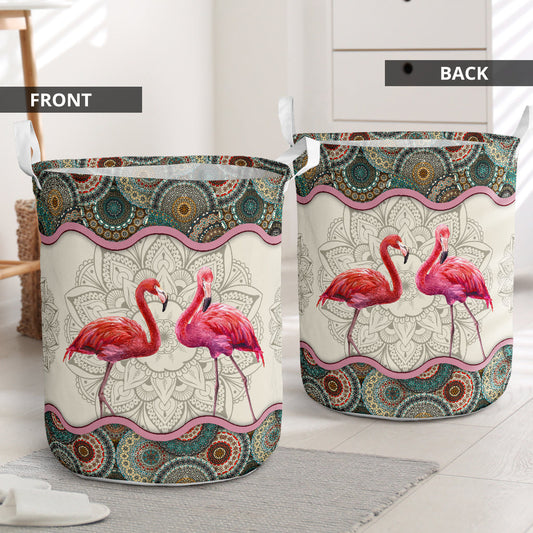 Flamingo mandala - Laundry basket-Owls Matrix
