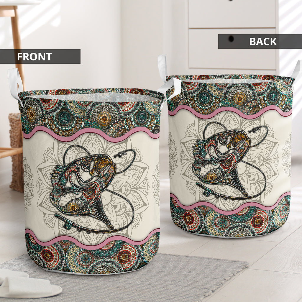Fishing mandala basic style - Laundry basket - Owls Matrix LTD