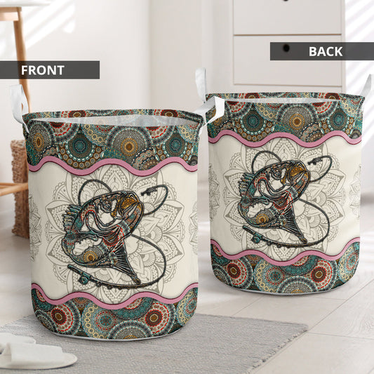 Fishing mandala basic style - Laundry basket - Owls Matrix LTD