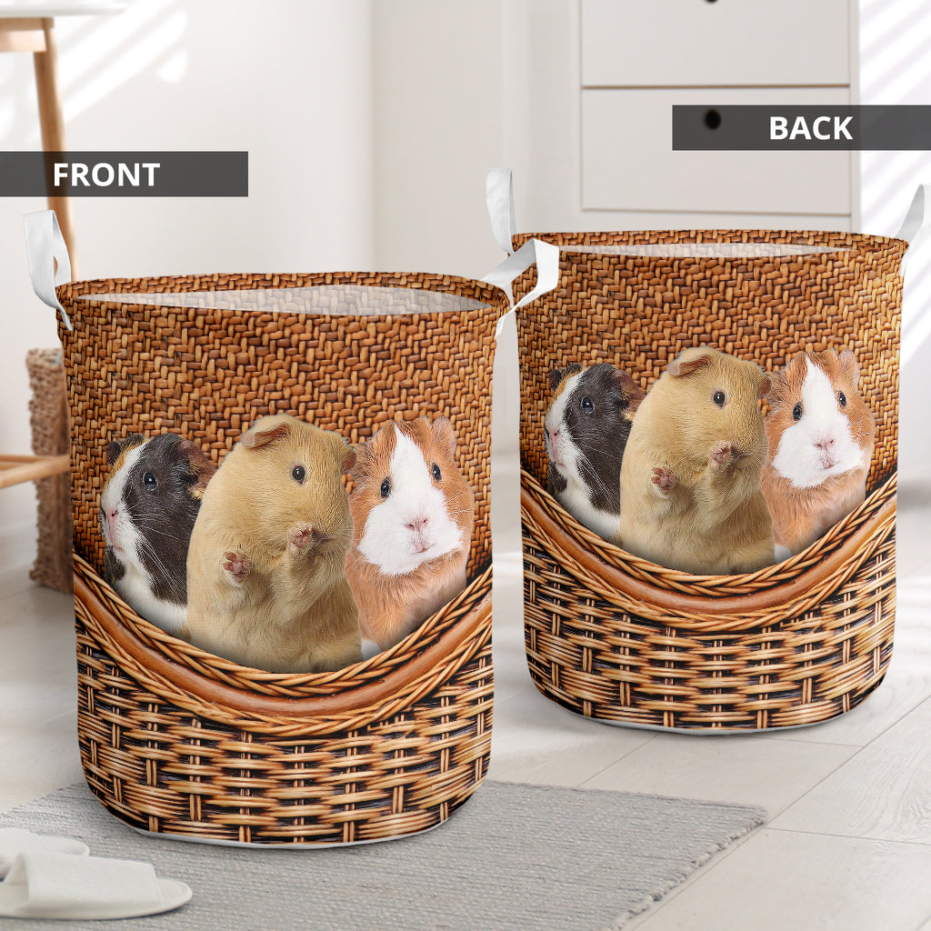 Cute guinea pig wicker- Laundry basket - Owls Matrix LTD