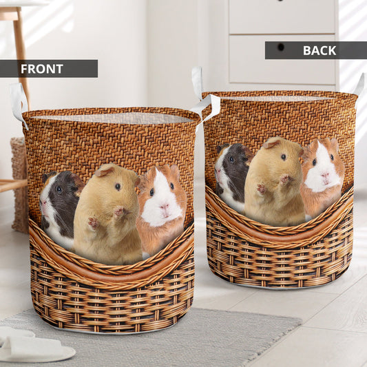 Cute guinea pig wicker- Laundry basket - Owls Matrix LTD