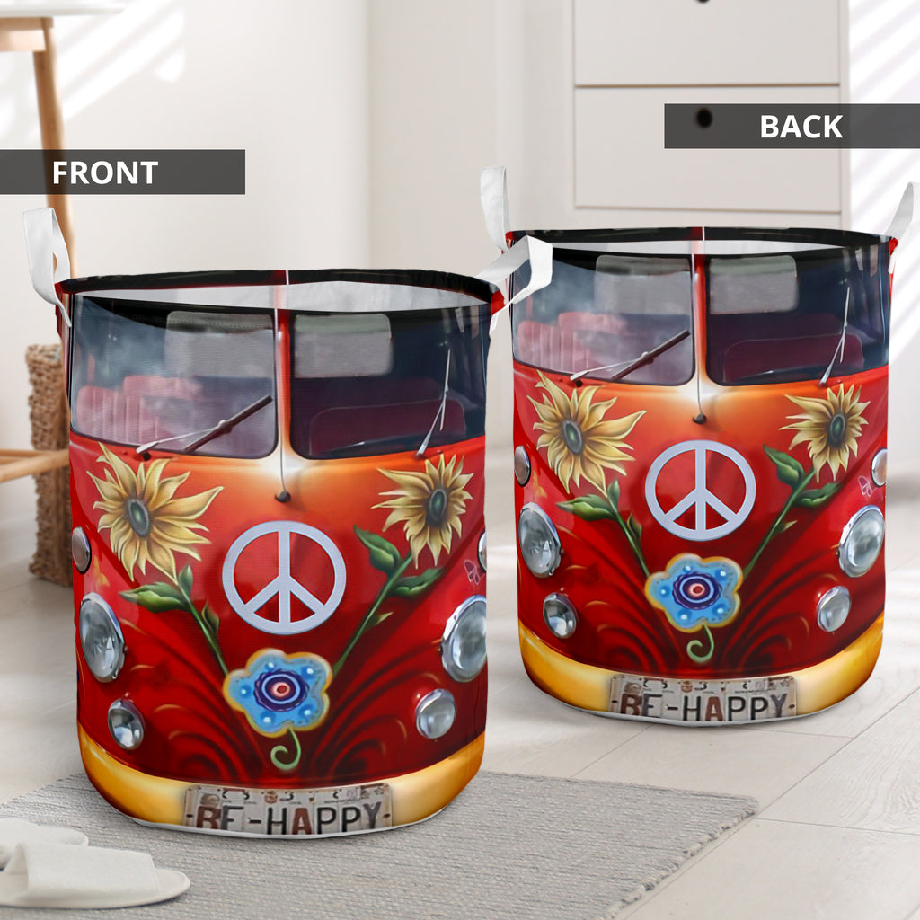 Hippie red van - Laundry basket-Owls Matrix