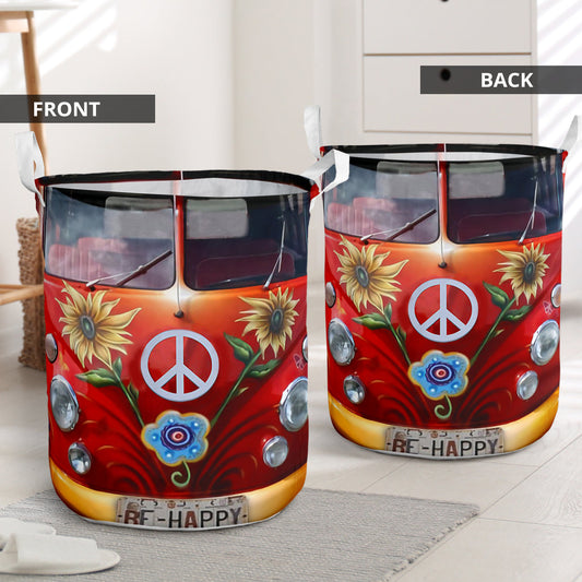Hippie red van - Laundry basket-Owls Matrix