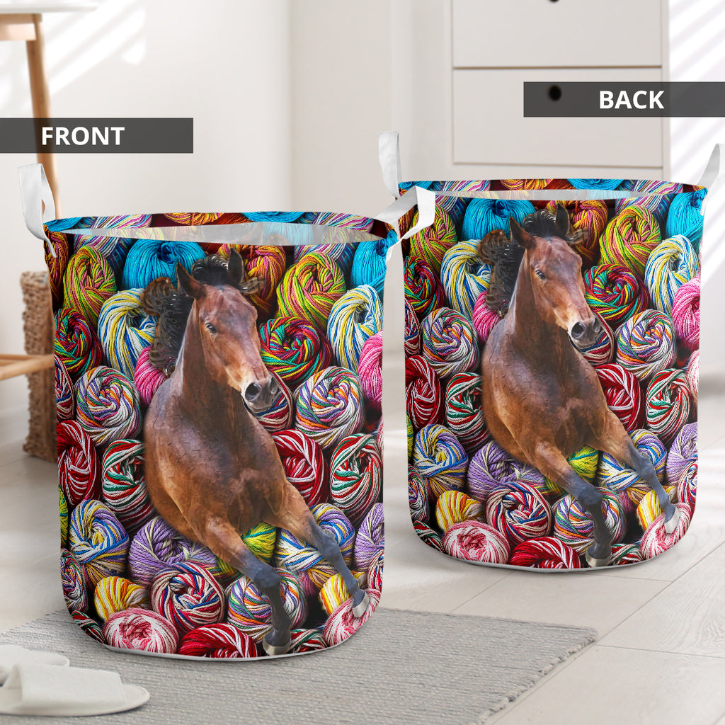 Cute horse - Laundry basket-Owls Matrix