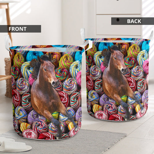 Cute horse - Laundry basket-Owls Matrix