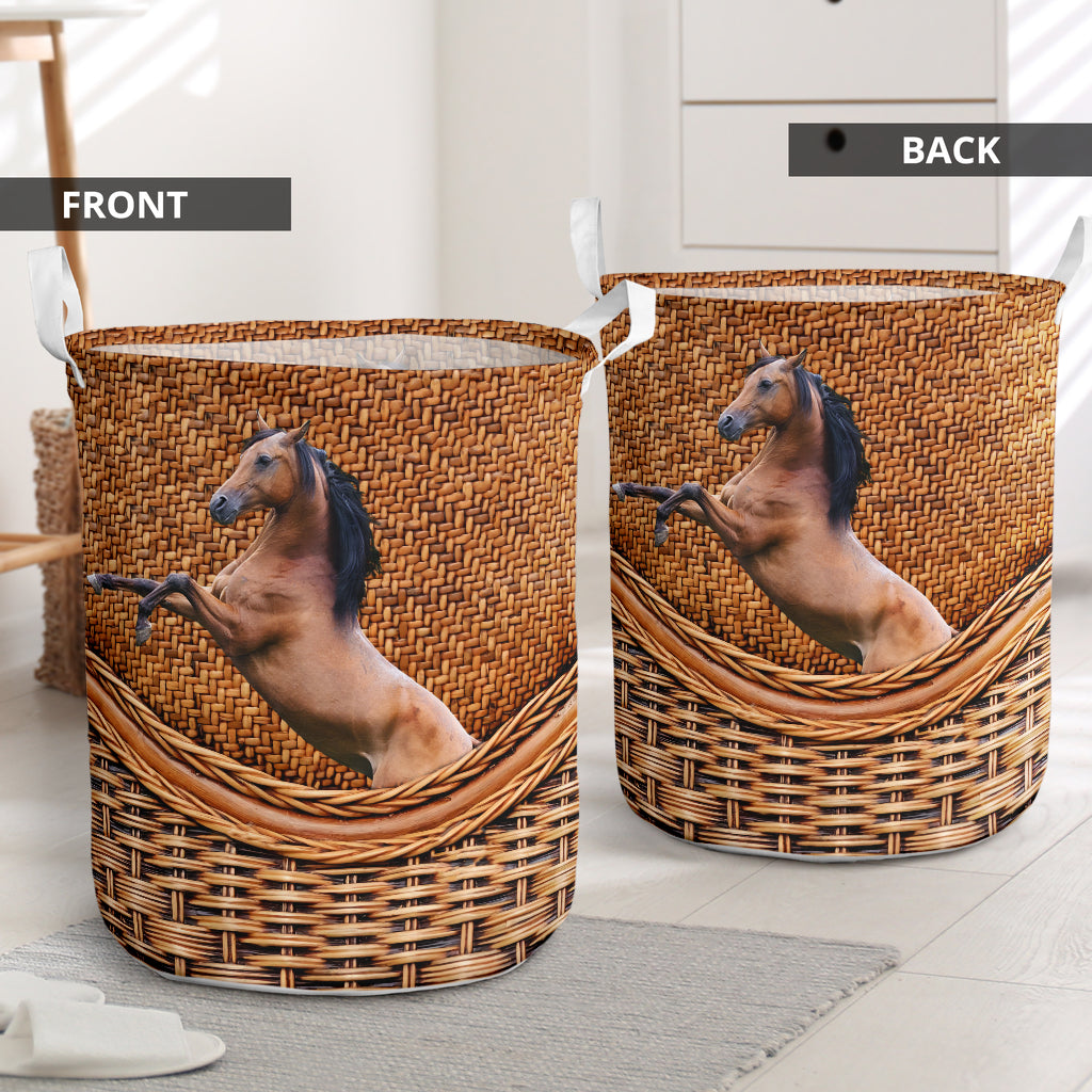 Horse rattan basic brown - Laundry basket-Owls Matrix