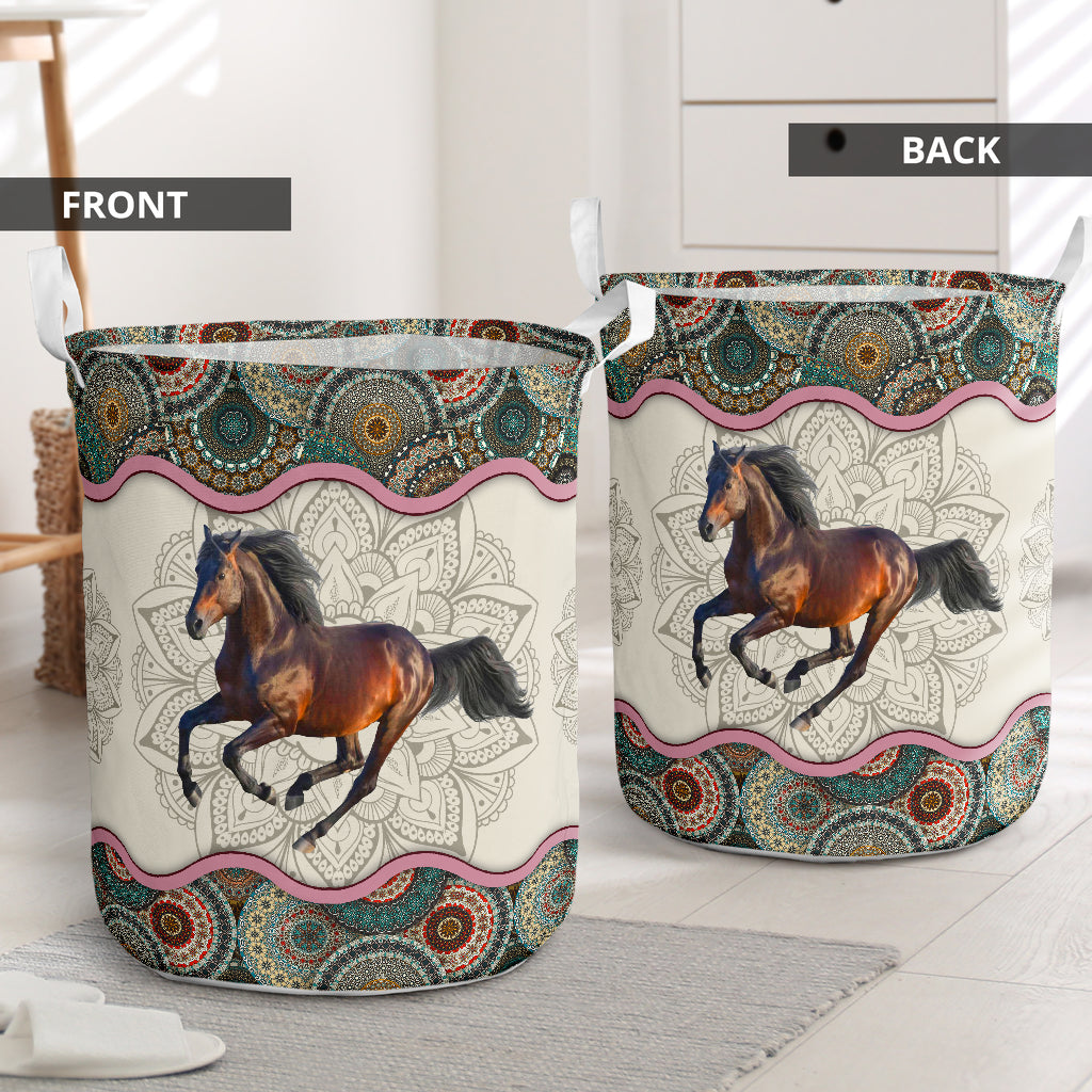 Horse mandala - Laundry basket-Owls Matrix