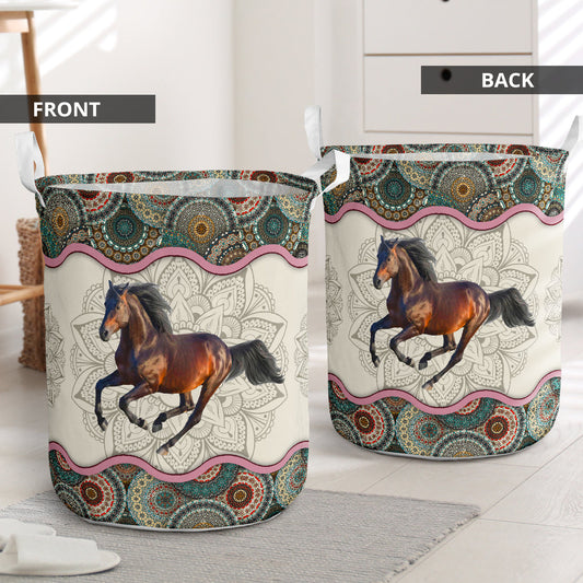 Horse mandala - Laundry basket-Owls Matrix