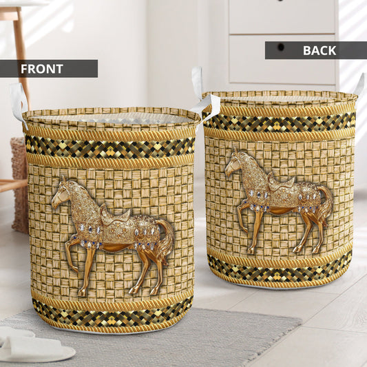 Horse rose gold - Laundry basket - Owls Matrix LTD