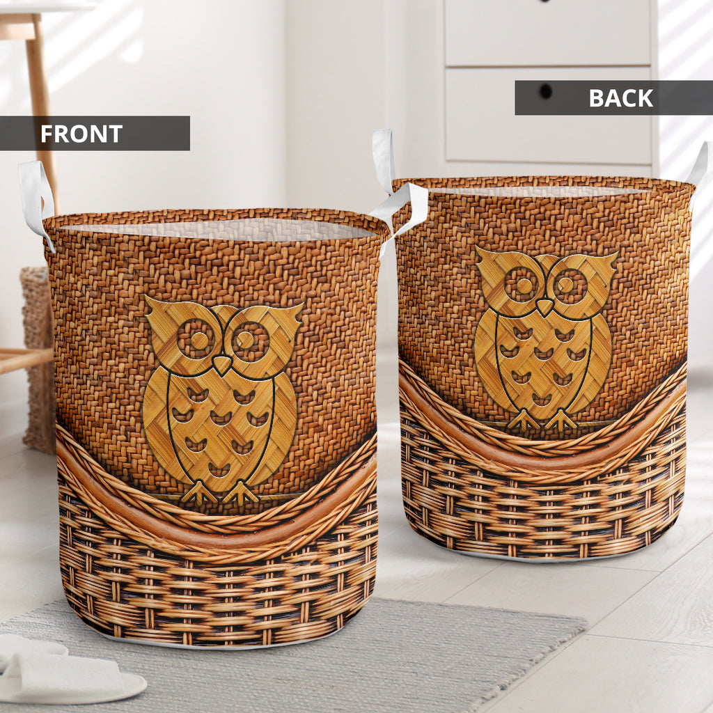 Cute owl wicker - Laundry basket - Owls Matrix LTD