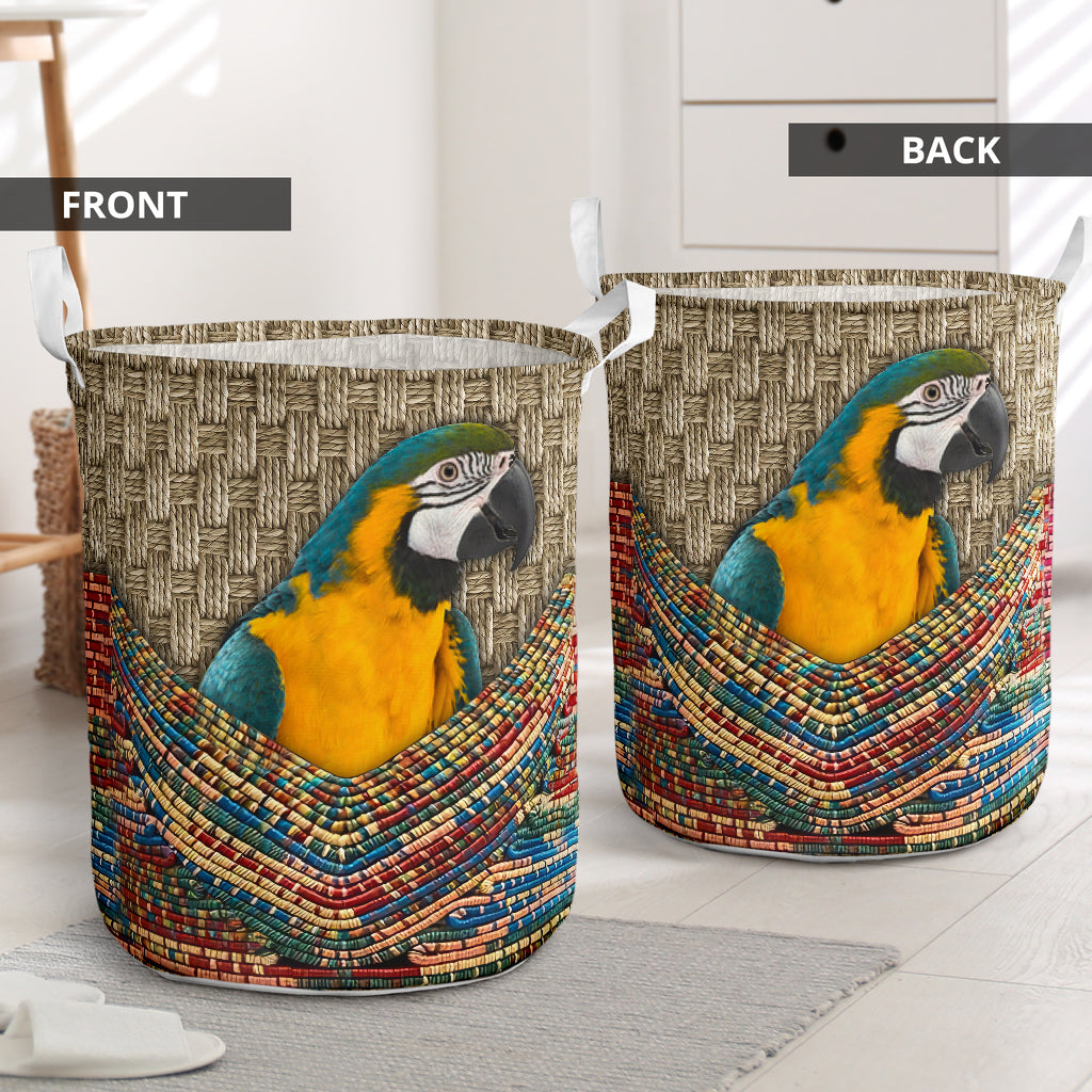 Parrot colorful ratan - Laundry basket-Owls Matrix