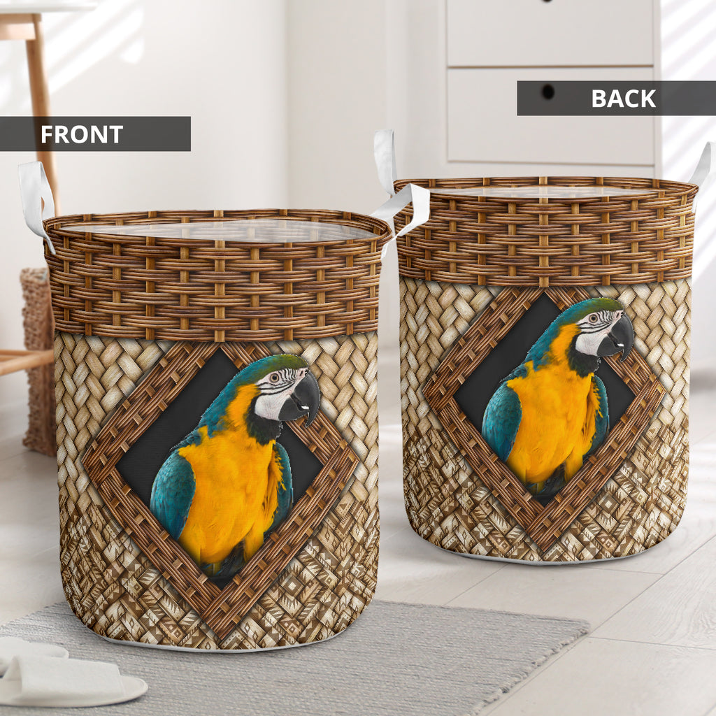 Parrot lozenge wicker - Laundry basket-Owls Matrix