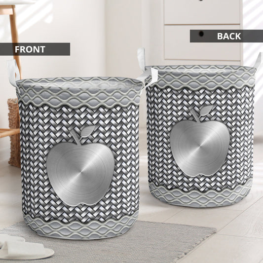 Silver apple teacher wicker - Laundry basket-Owls Matrix