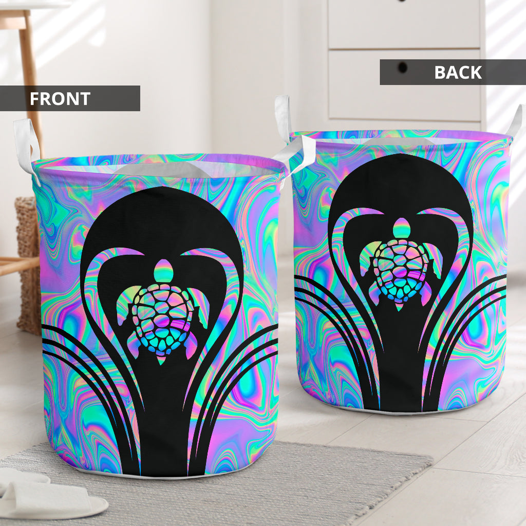 Turtle heart holo - Laundry basket - Owls Matrix LTD