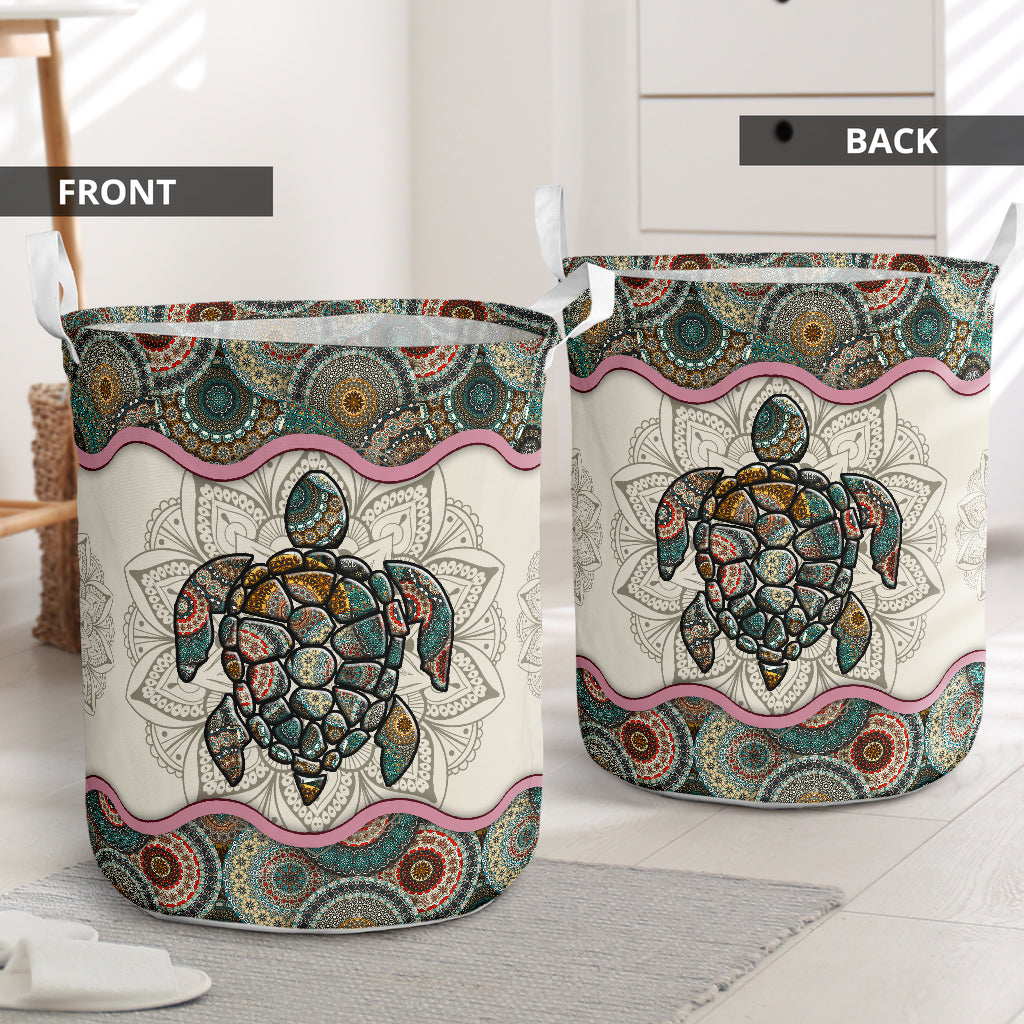Turtle mandala - Laundry basket-Owls Matrix