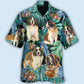 Hawaiian Shirt / Adults / S Saint bernard dog tropical leaf - Hawaiian shirt - HAWS01NDN260322 - Owls Matrix LTD