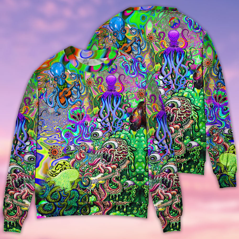 Hippie Octopus Love Music Ocean Art – Sweater - Ugly Christmas Sweater